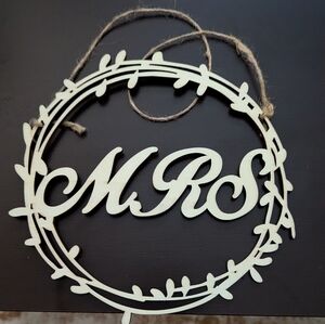 "Mrs" wooden sign